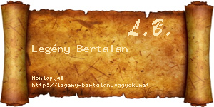 Legény Bertalan névjegykártya